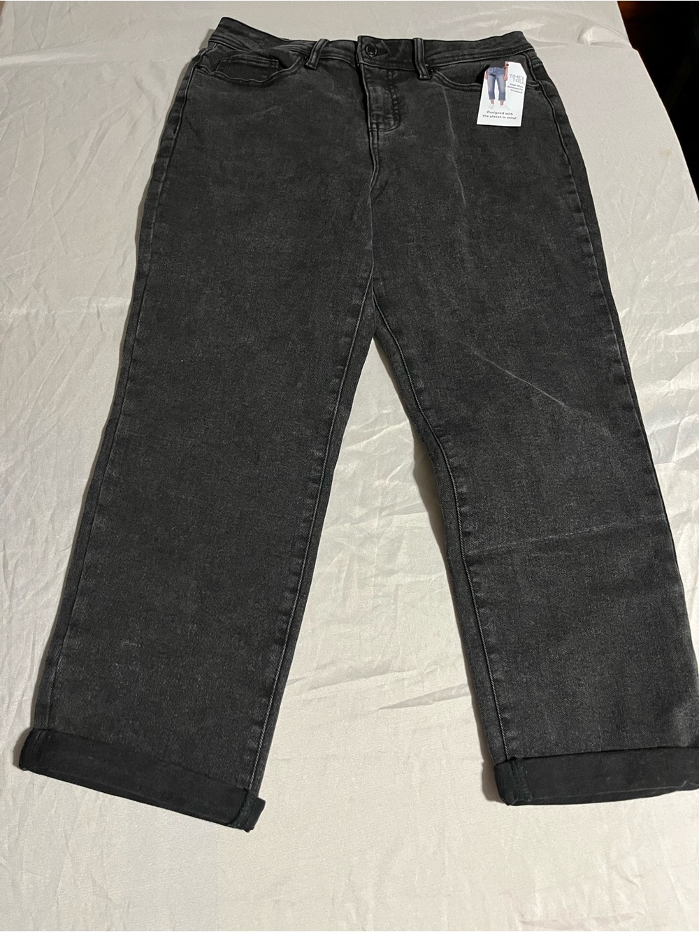 Time and Tru Black High-Rise Relaxed Cropped Jeans Women’s Size 6 New with Tags